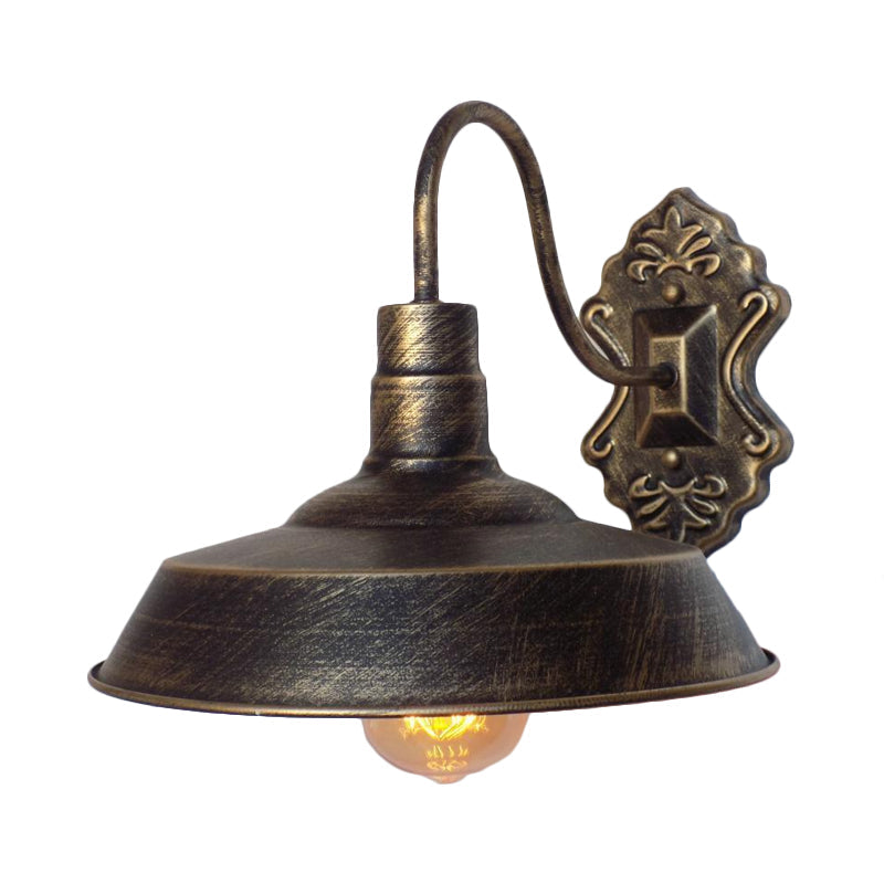 Antique Style Copper/Rust Wrought Iron Barn Wall Mount Sconce Light For Balcony
