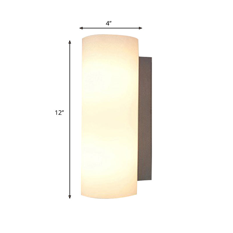 Modern White Glass Wall Sconce For Bedroom With 1 Light