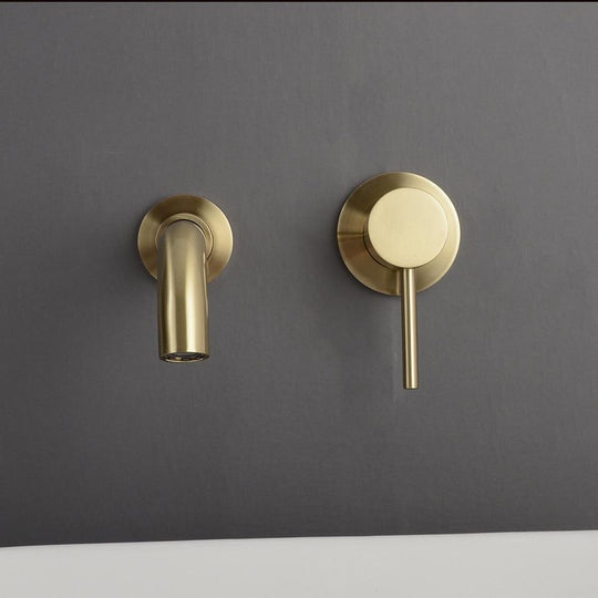 Hydrobliss - Wall Mounted Bathroom Faucet Brushed Gold