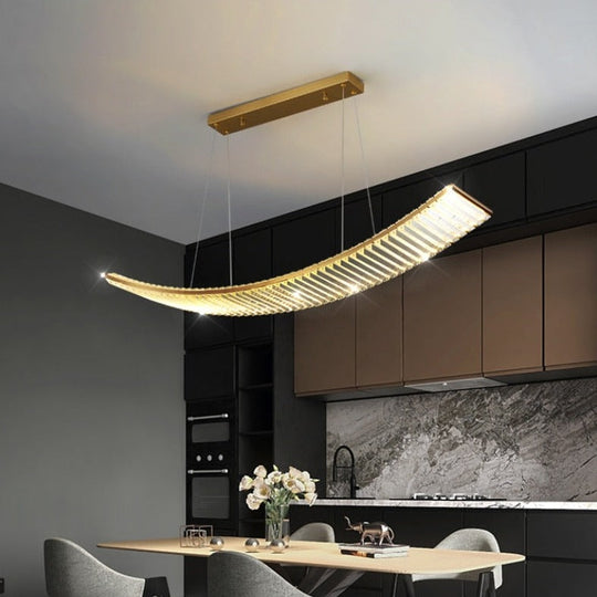 Shopia - Luxury Arch Crystal Suspension Chandelier Modern Lighting Design Ceiling Light Fixtures