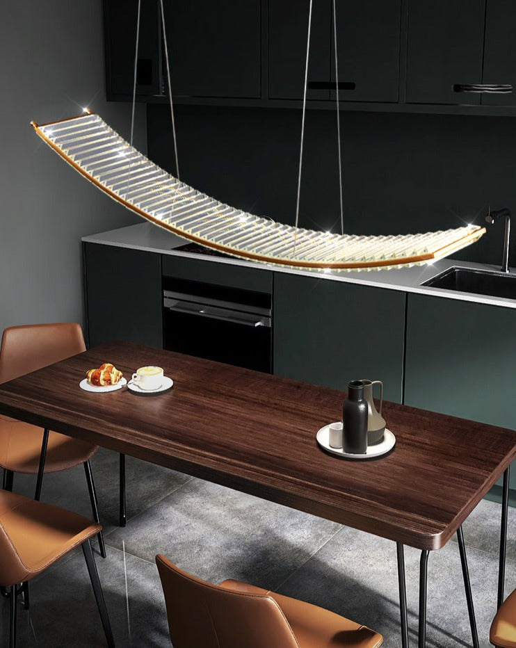 Shopia - Luxury Arch Crystal Suspension Chandelier Modern Lighting Design Ceiling Light Fixtures
