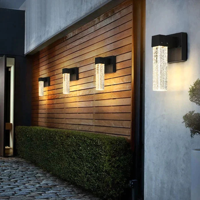 LED Aluminum Outdoor Wall Lighting Crystal IP65 Waterproof Street Wall Lamp for Balcony Garden 96V 220V Sconce Luminaire