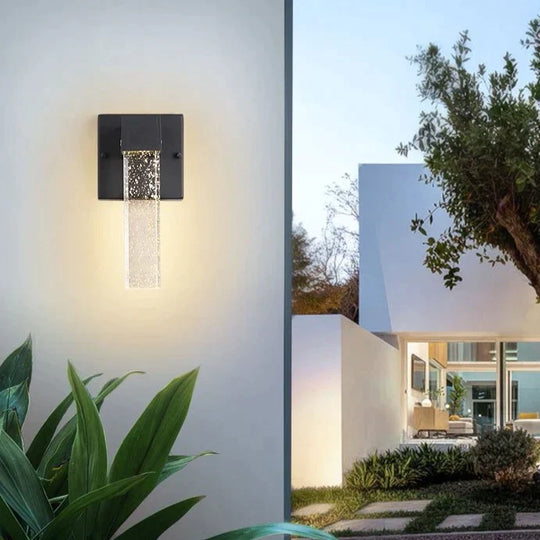 LED Aluminum Outdoor Wall Lighting Crystal IP65 Waterproof Street Wall Lamp for Balcony Garden 96V 220V Sconce Luminaire