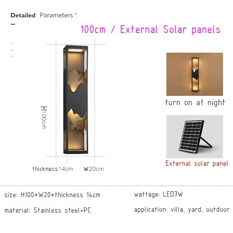 Waterproof Solar LED Outdoor Light - Garden Decoration Lamps for Balcony, Courtyard, Street, and Wall Lighting