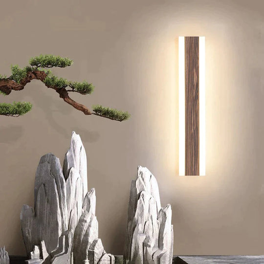 New Chinese Outdoor Wall Lamp Waterproof Stainless Steel Long LED Imitation Marble Wall Light Garden Villa Hotel Luminaire