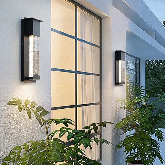New LED Wall Lighting PIR Motion Sensor Crystal Outdoor IP65 Waterproof Street Lamp for Balcony Garden 96V 220V Sconce Luminaire