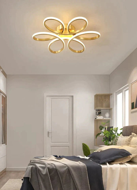 Nordic Fancy Bedroom Copper Ceiling Lamp