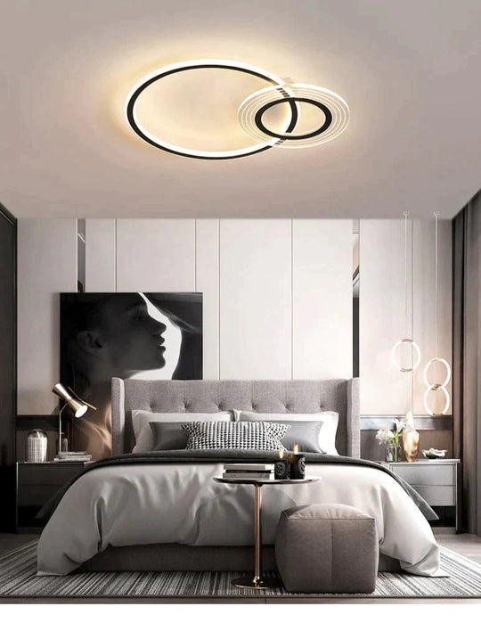 Modern Simple Circle Warm Room Living Led Ceiling Lamp