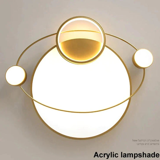 Nordic Bedroom Room Lamp Planet Ceiling