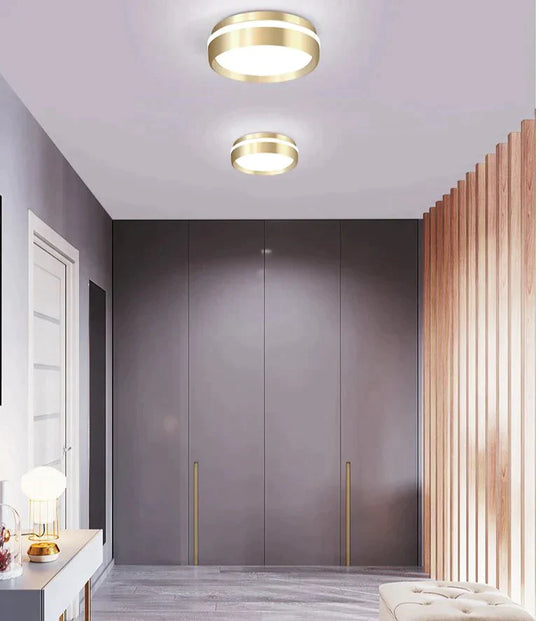 Modern Minimalist Gateway Round Gold Led Small Ceiling Lamp