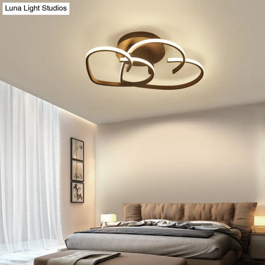 A Radiant Expression Of Love: Modern 2-Light Led Semi-Flush Mount Ceiling Light In The Shape A Heart