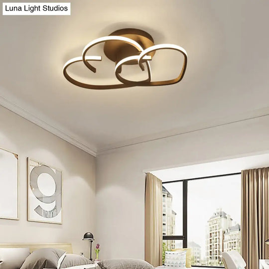 A Radiant Expression Of Love: Modern 2-Light Led Semi-Flush Mount Ceiling Light In The Shape A Heart