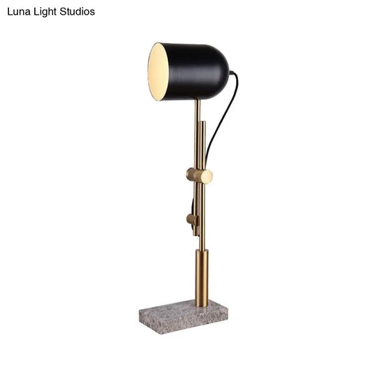 Modern Adjustable Arm Desk Light With Metal Base: Brass And Black Designer Task Lamp