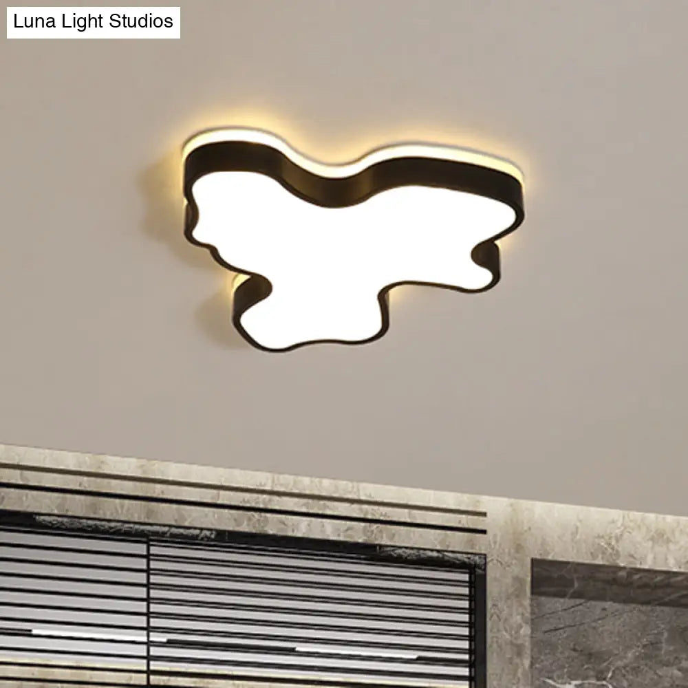 Abstract Flush Light - 16’/19.5’/23.5’ Width Black/White Shade Led Contemporary Mount In Warm/White