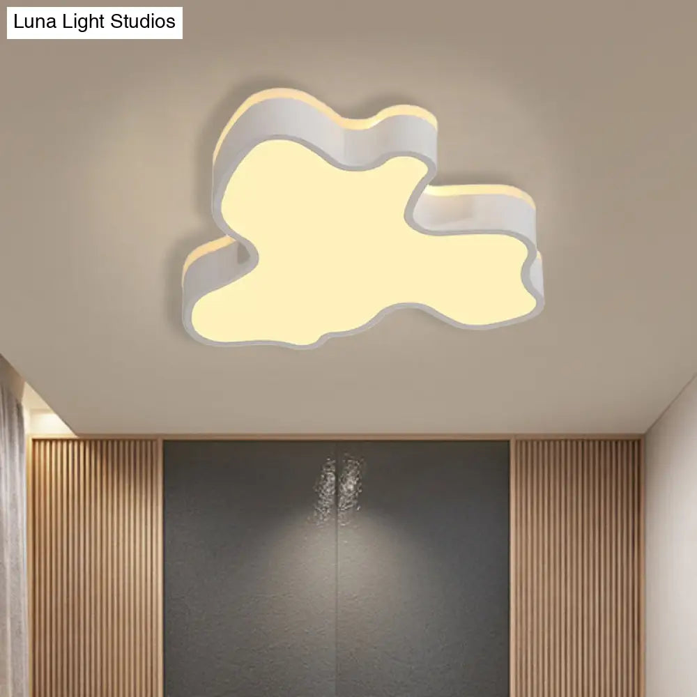 Abstract Flush Light - 16’/19.5’/23.5’ Width Black/White Shade Led Contemporary Mount In Warm/White