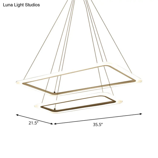 Acrylic 2/3/4-Tier Chandelier Lamp Modern White Led Hanging Light Kit In Warm/White