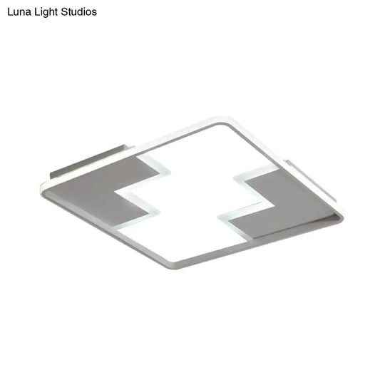 Acrylic Block Led Flush Ceiling Light Fixture - Simplicity Design 19’/23’/27.5’ Wide