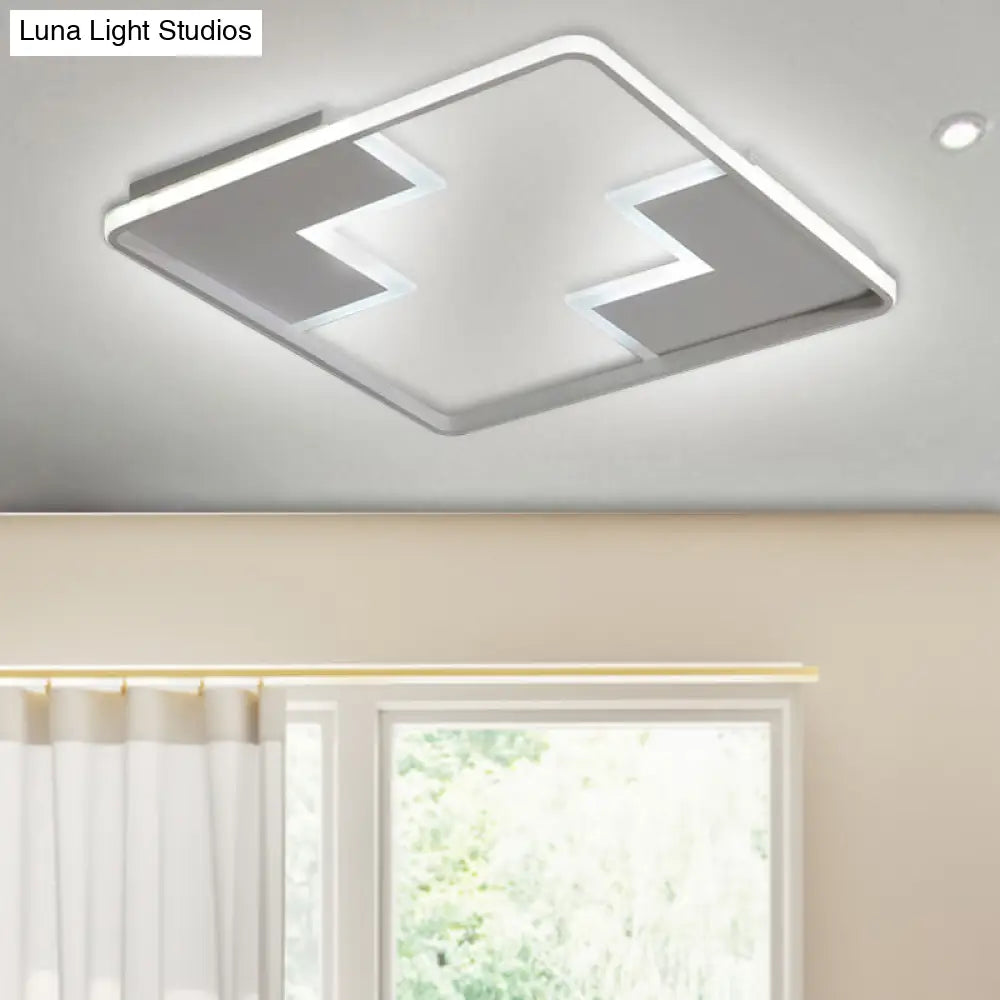 Acrylic Block Led Flush Ceiling Light Fixture - Simplicity Design 19’/23’/27.5’ Wide