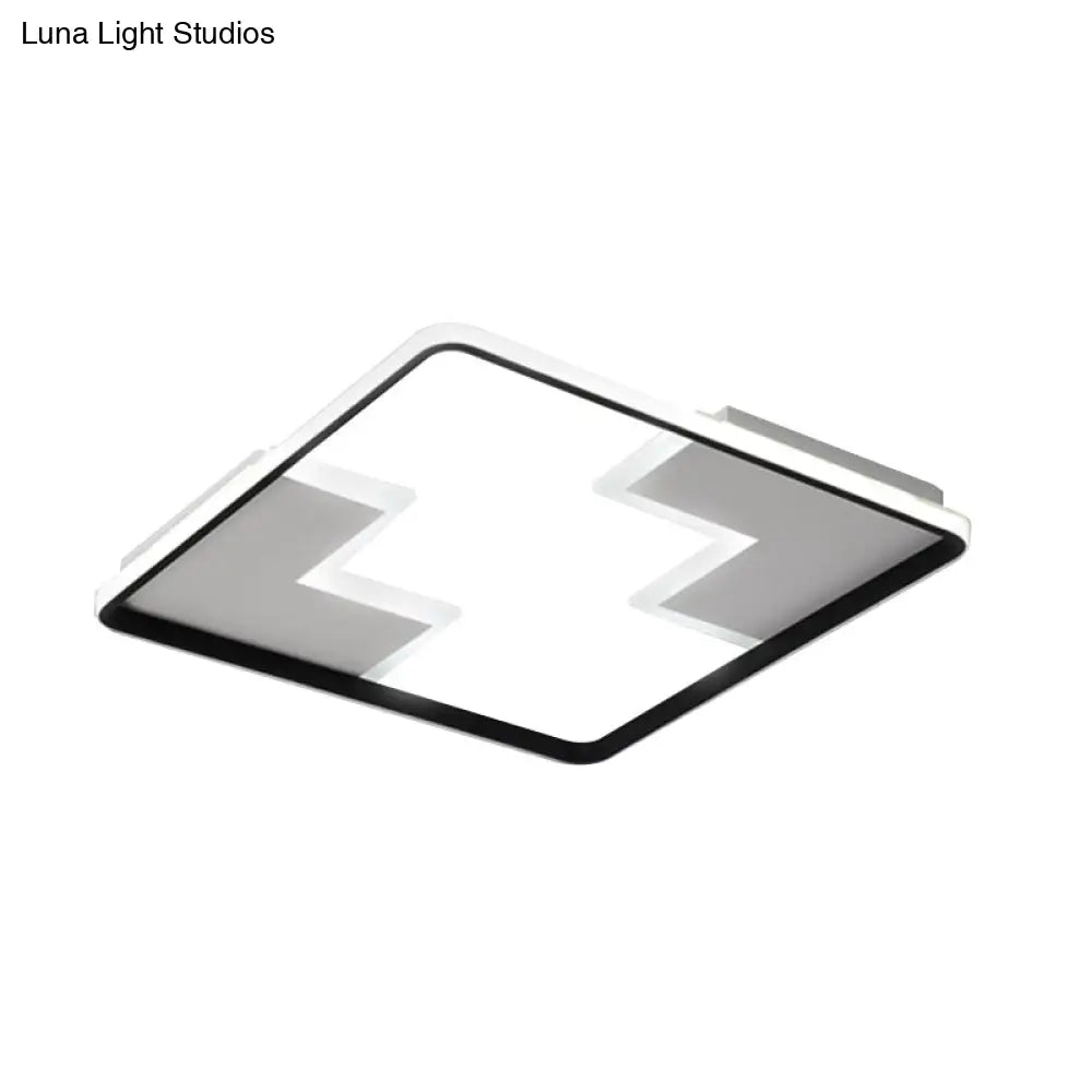 Acrylic Block Led Flush Ceiling Light Fixture - Simplicity Design 19/23/27.5 Wide White/Black