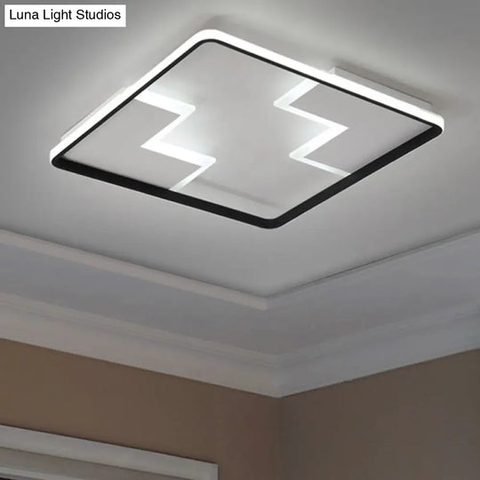 Acrylic Block Led Flush Ceiling Light Fixture - Simplicity Design 19’/23’/27.5’ Wide