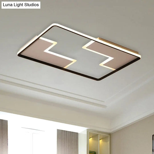 Acrylic Block Led Flush Ceiling Light Fixture - Simplicity Design 19’/23’/27.5’ Wide