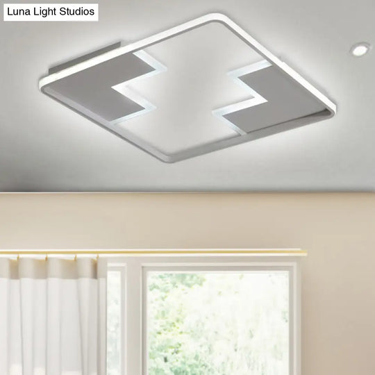 Acrylic Block Led Flush Ceiling Light Fixture - Simplicity Design 19/23/27.5 Wide White/Black