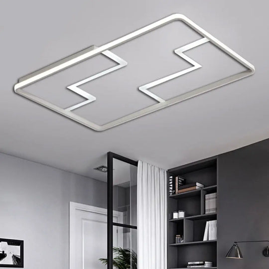 Acrylic Block Led Flush Ceiling Light Fixture - Simplicity Design 19’/23’/27.5’ Wide