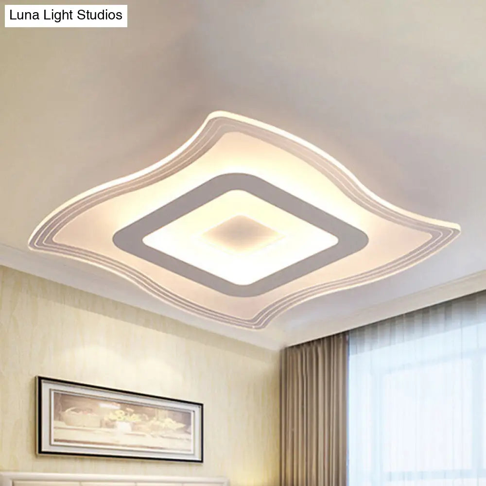 Acrylic Carpet Flush Ceiling Light - Modern Led Mount Lamp | 16.5/20.5/23.5 Wide Warm/White White /