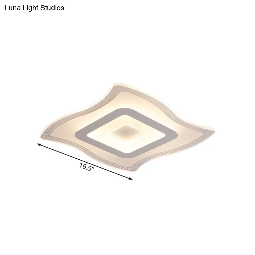 Acrylic Carpet Flush Ceiling Light - Modern Led Mount Lamp | 16.5/20.5/23.5 Wide Warm/White