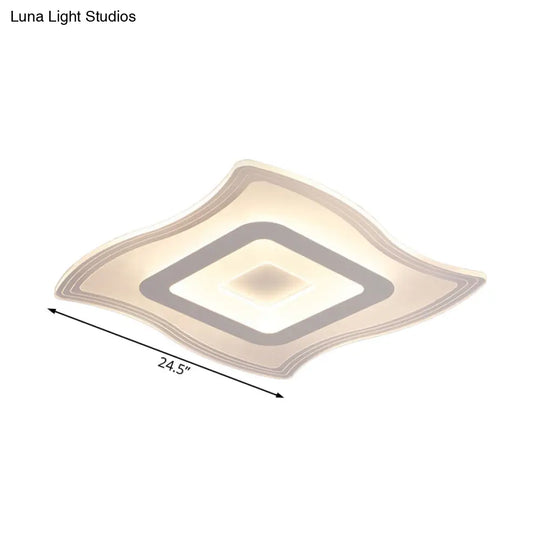 Acrylic Carpet Flush Ceiling Light - Modern Led Mount Lamp | 16.5/20.5/23.5 Wide Warm/White