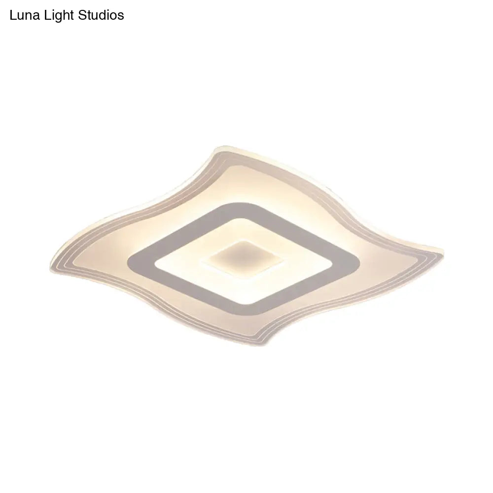 Acrylic Carpet Flush Ceiling Light - Modern Led Mount Lamp | 16.5’/20.5’/23.5’ Wide Warm/White