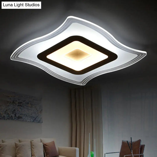 Acrylic Carpet Flush Ceiling Light - Modern Led Mount Lamp | 16.5/20.5/23.5 Wide Warm/White White /