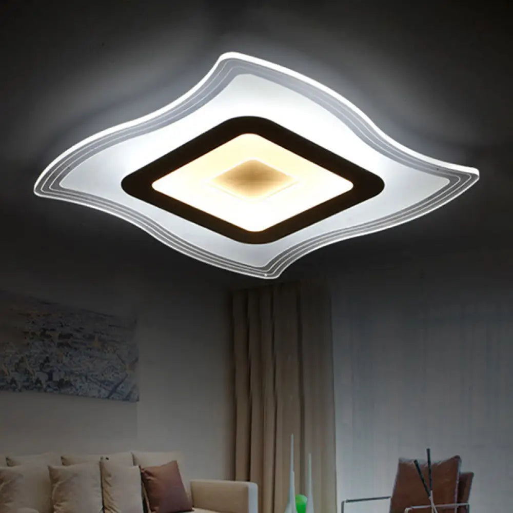Acrylic Carpet Flush Ceiling Light - Modern Led Mount Lamp | 16.5’/20.5’/23.5’ Wide