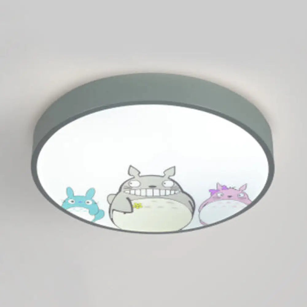 Acrylic Cartoon Flush Mount Ceiling Light For Kid’s Bedroom Green / Third Gear Cat