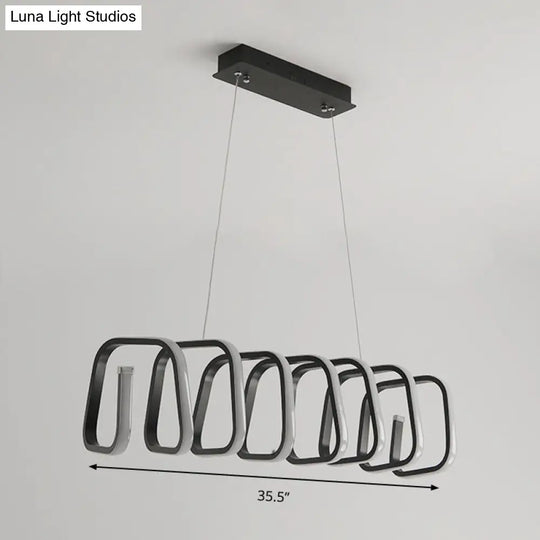 Acrylic Hanging Lamp Kit - Led Black Chandelier In Warm White Natural Light