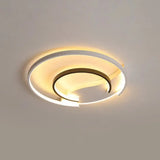 Acrylic Hoop Ceiling Lamp With Led Flush Mount - 16’/19.5’ Simplicity Black-White Design In