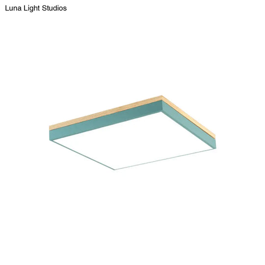 Acrylic Led Ceiling Light For Baby Room & Hallway - Macaron Loft Square Flush Lamp