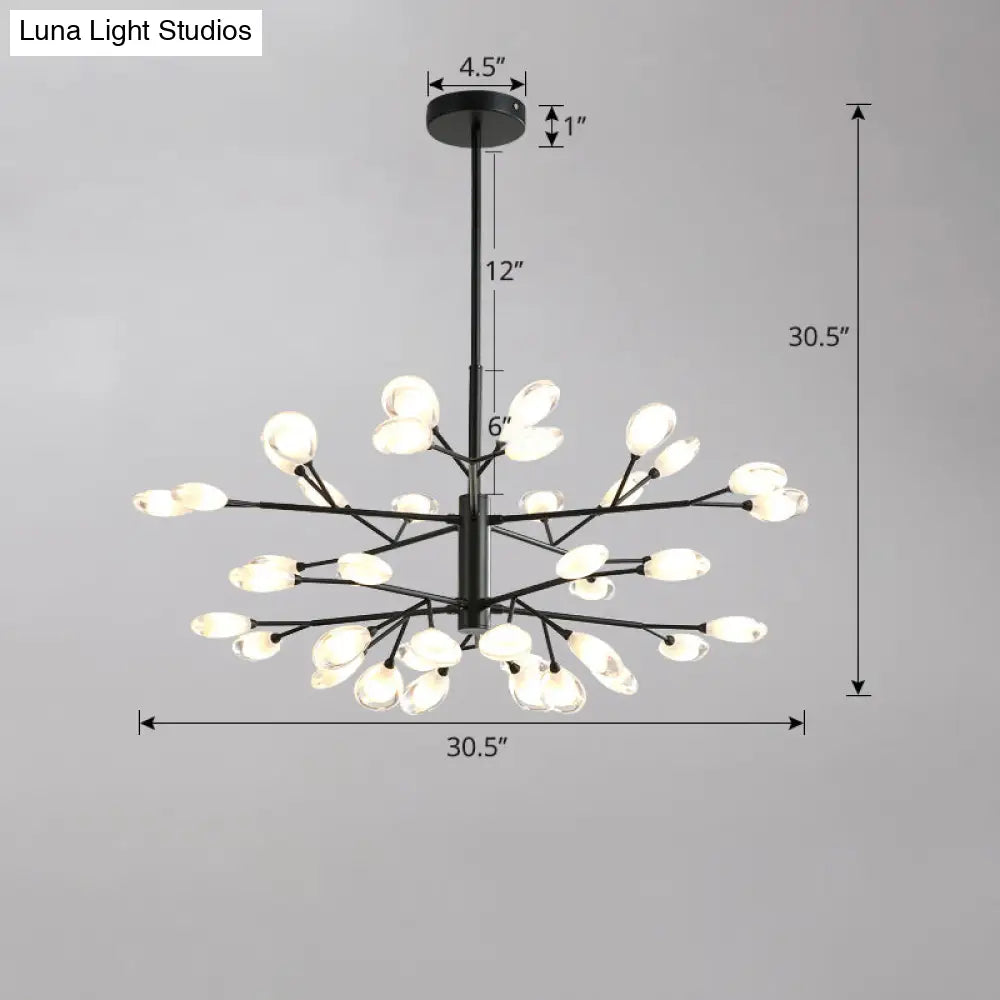 Acrylic Led Chandelier Pendant Light - Minimalist Tree Branch Design For Living Room Ceiling Lamp