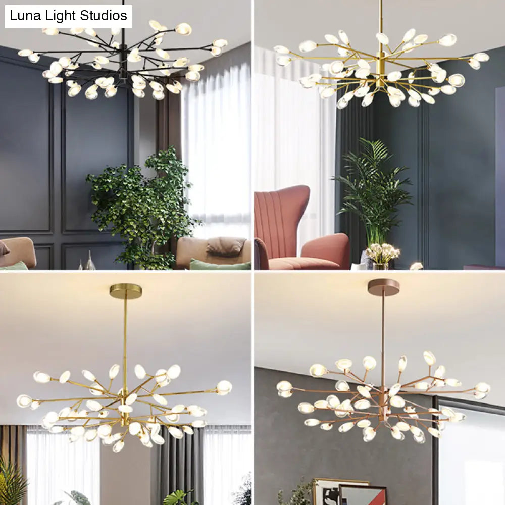 Acrylic Led Chandelier Pendant Light - Minimalist Tree Branch Design For Living Room Ceiling Lamp