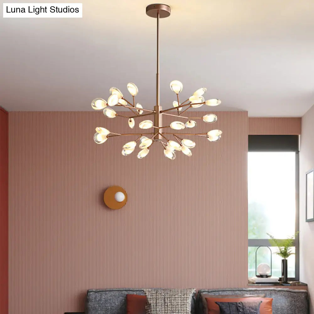 Acrylic Led Chandelier Pendant Light - Minimalist Tree Branch Design For Living Room Ceiling Lamp