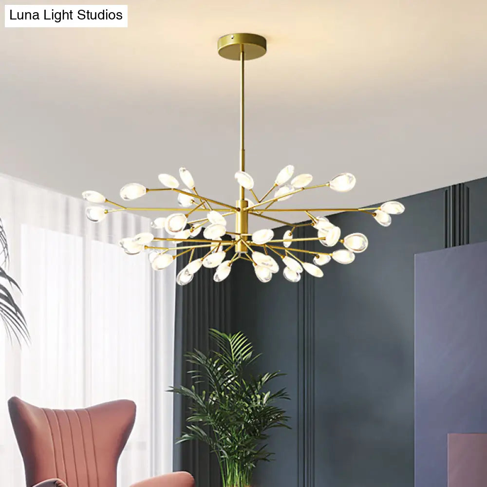 Acrylic Led Chandelier Pendant Light - Minimalist Tree Branch Design For Living Room Ceiling Lamp