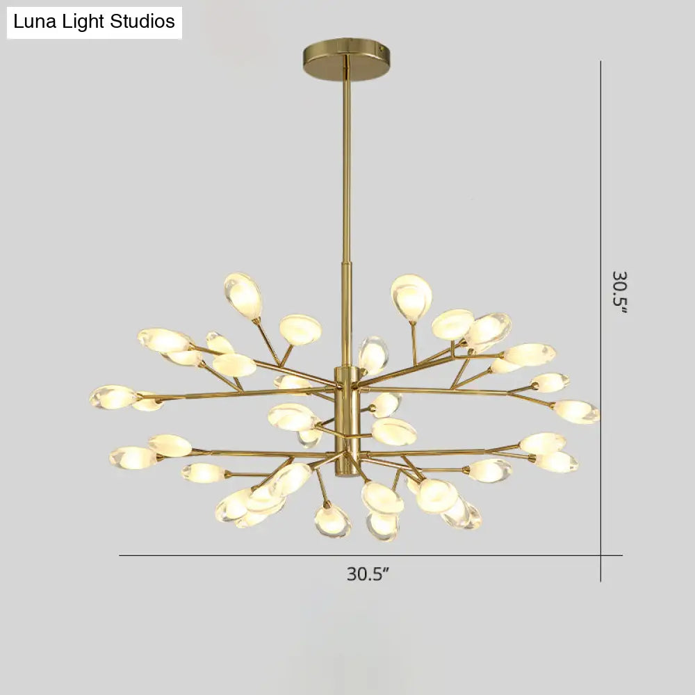 Acrylic Led Chandelier Pendant Light - Minimalist Tree Branch Design For Living Room Ceiling Lamp