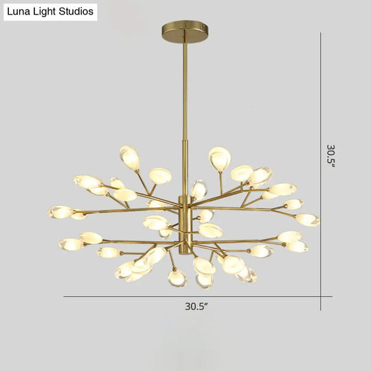 Acrylic Led Chandelier Pendant Light - Minimalist Tree Branch Design For Living Room Ceiling Lamp