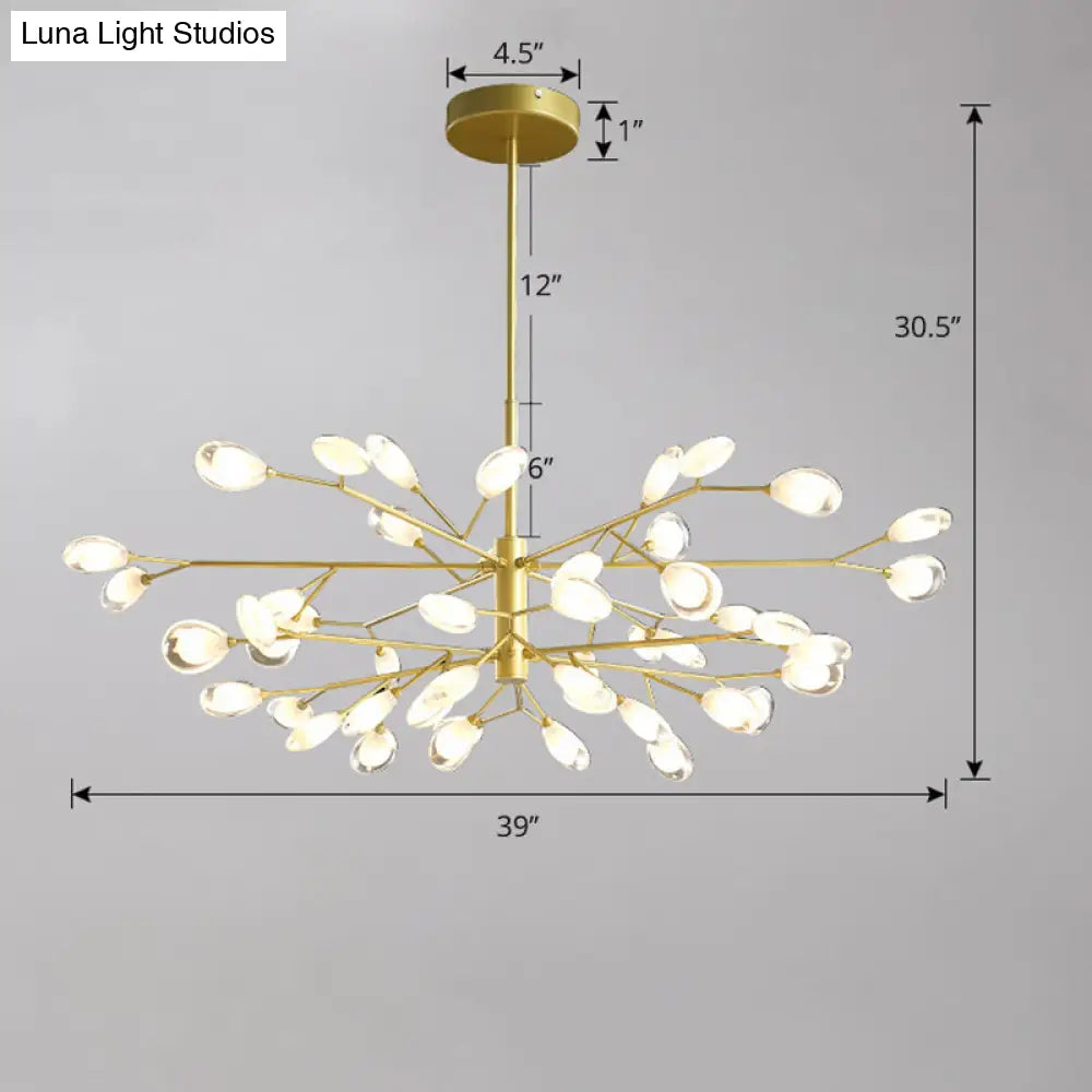 Acrylic Led Chandelier Pendant Light - Minimalist Tree Branch Design For Living Room Ceiling Lamp