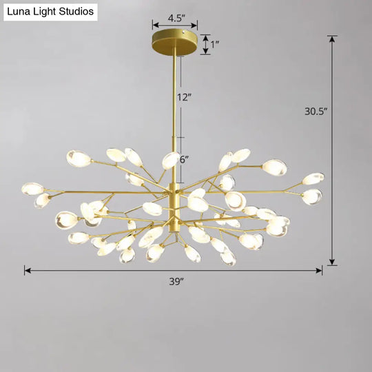 Acrylic Led Chandelier Pendant Light - Minimalist Tree Branch Design For Living Room Ceiling Lamp