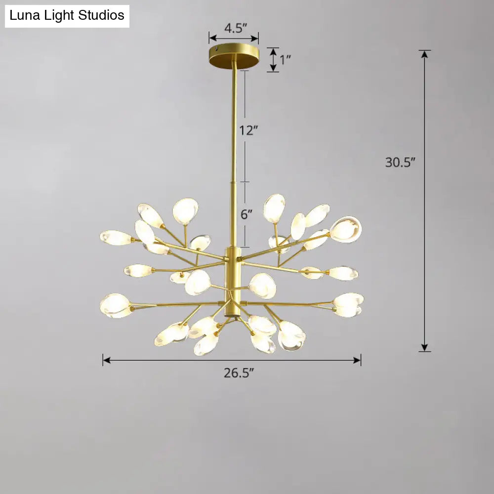 Acrylic Led Chandelier Pendant Light - Minimalist Tree Branch Design For Living Room Ceiling Lamp