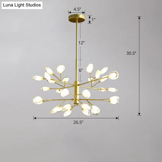 Acrylic Led Chandelier Pendant Light - Minimalist Tree Branch Design For Living Room Ceiling Lamp