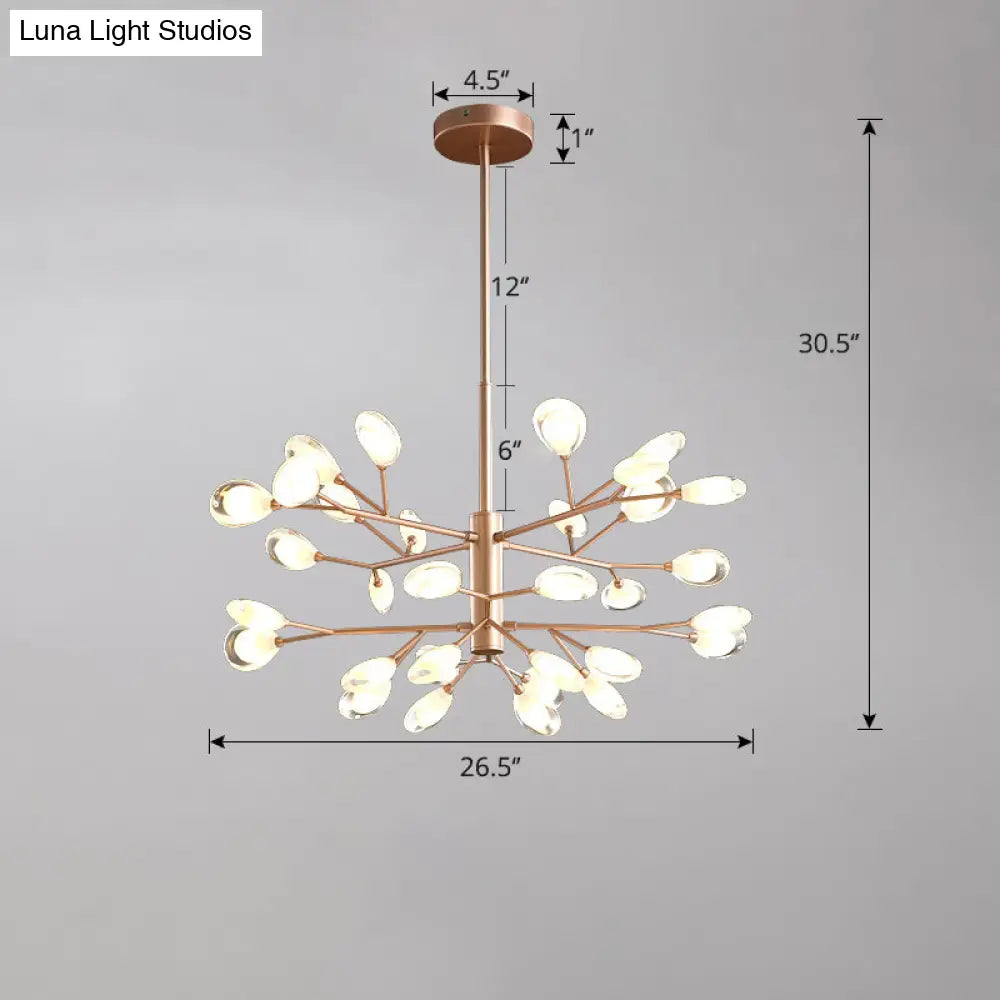 Acrylic Led Chandelier Pendant Light - Minimalist Tree Branch Design For Living Room Ceiling Lamp