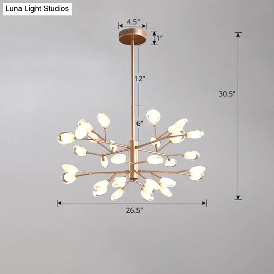 Acrylic Led Chandelier Pendant Light - Minimalist Tree Branch Design For Living Room Ceiling Lamp