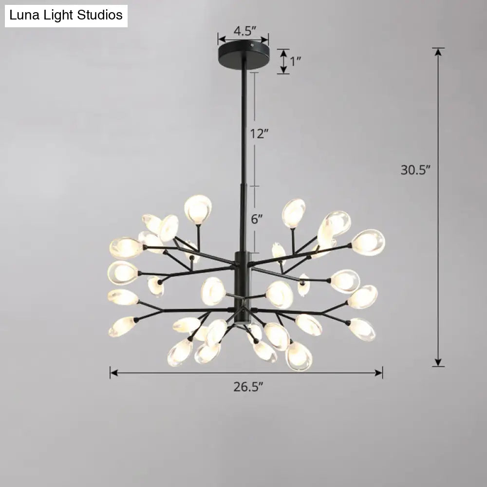 Acrylic Led Chandelier Pendant Light - Minimalist Tree Branch Design For Living Room Ceiling Lamp